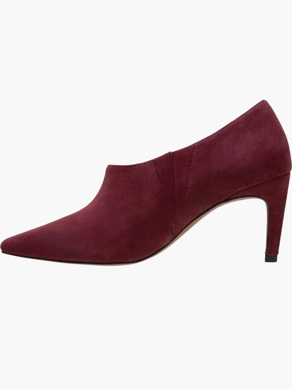 Linea Paolo Simone Burgundy Kid Suede Bootie Tapered Heel Pull On Style Size 9.5